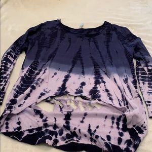 Skull cut out tie dye sweater